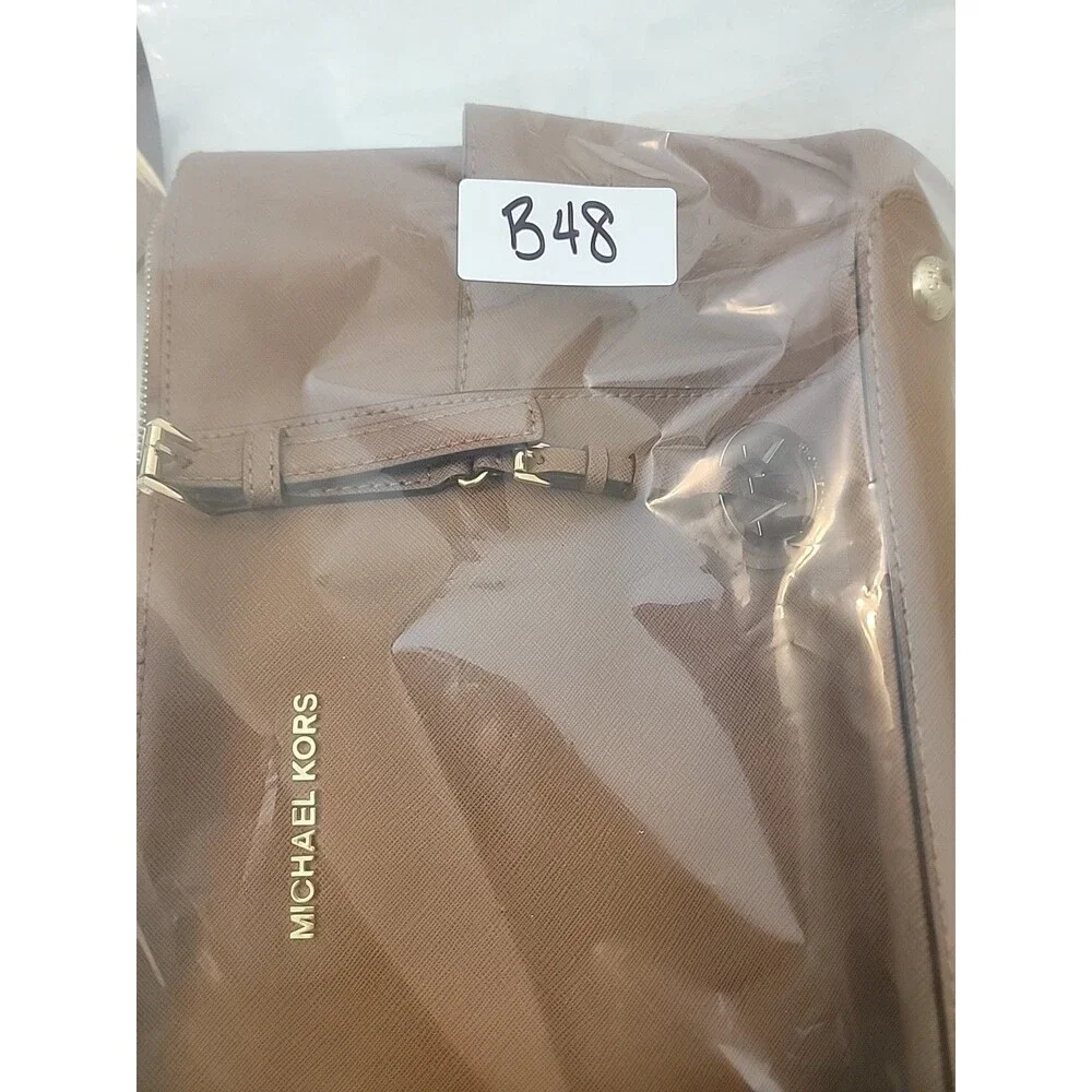 Michael Kors Tote Bag Jet Set Saffiano Leather Luggage Brown